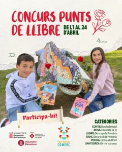 Cartell del Concurs de Punts de Llibre de Sant Jordi 2026 de Sant Quirze Comerç