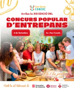 Cartell del XIII Concurs Popular d’Entrepans de Sant Quirze amb informació sobre inscripcions, categories i premis
