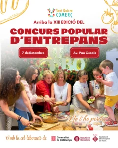 Cartell del XIII Concurs Popular d’Entrepans de Sant Quirze amb informació sobre inscripcions, categories i premis
